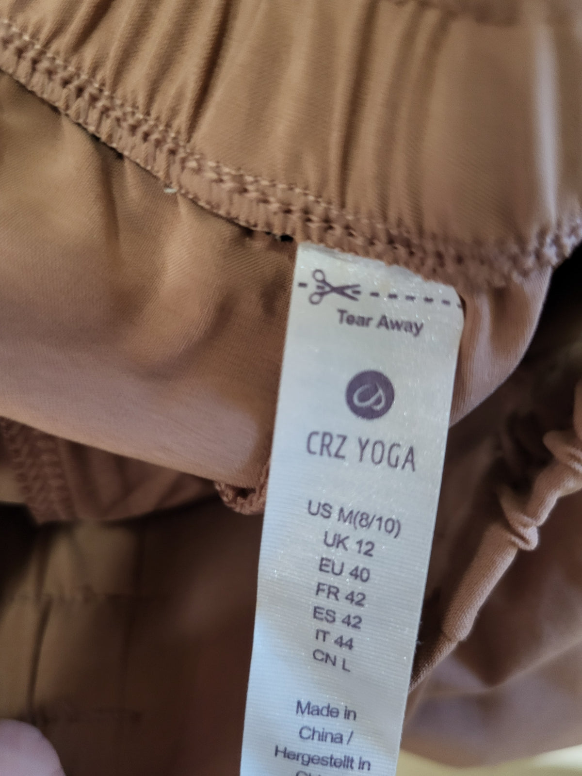 NEW - CRZ YOGA Women's Lightweight Stretch Jogger in "Mocha Mousse" - Size MEDIUM
