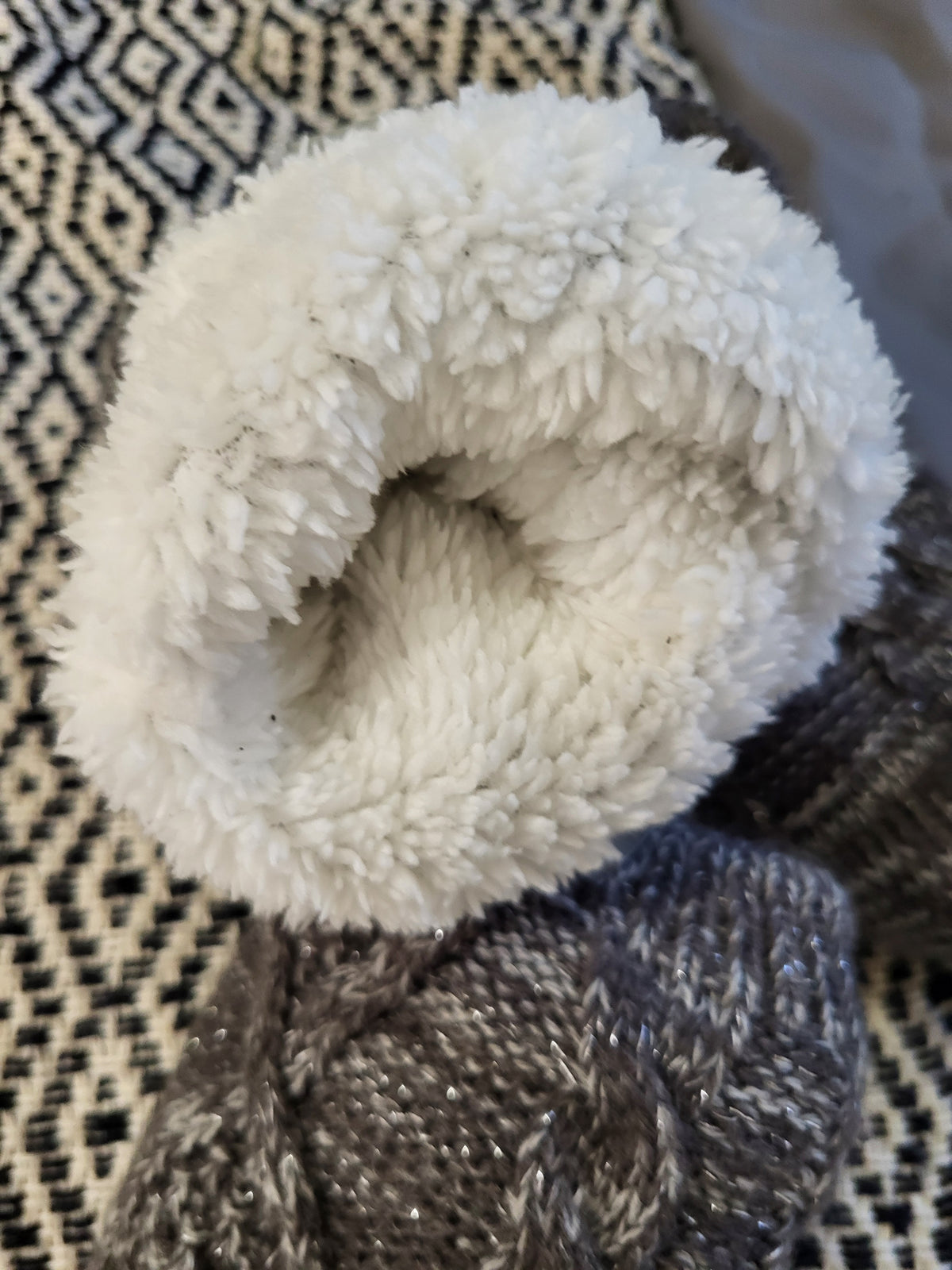 Bench Cable-Knit Sherpa Fleece-Lined Slipper Socks - One Size Fits Most