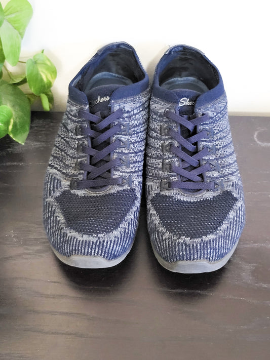 Skechers Women's Navy Breathe-Easy Fortune-Knit Sneakers - Size 7