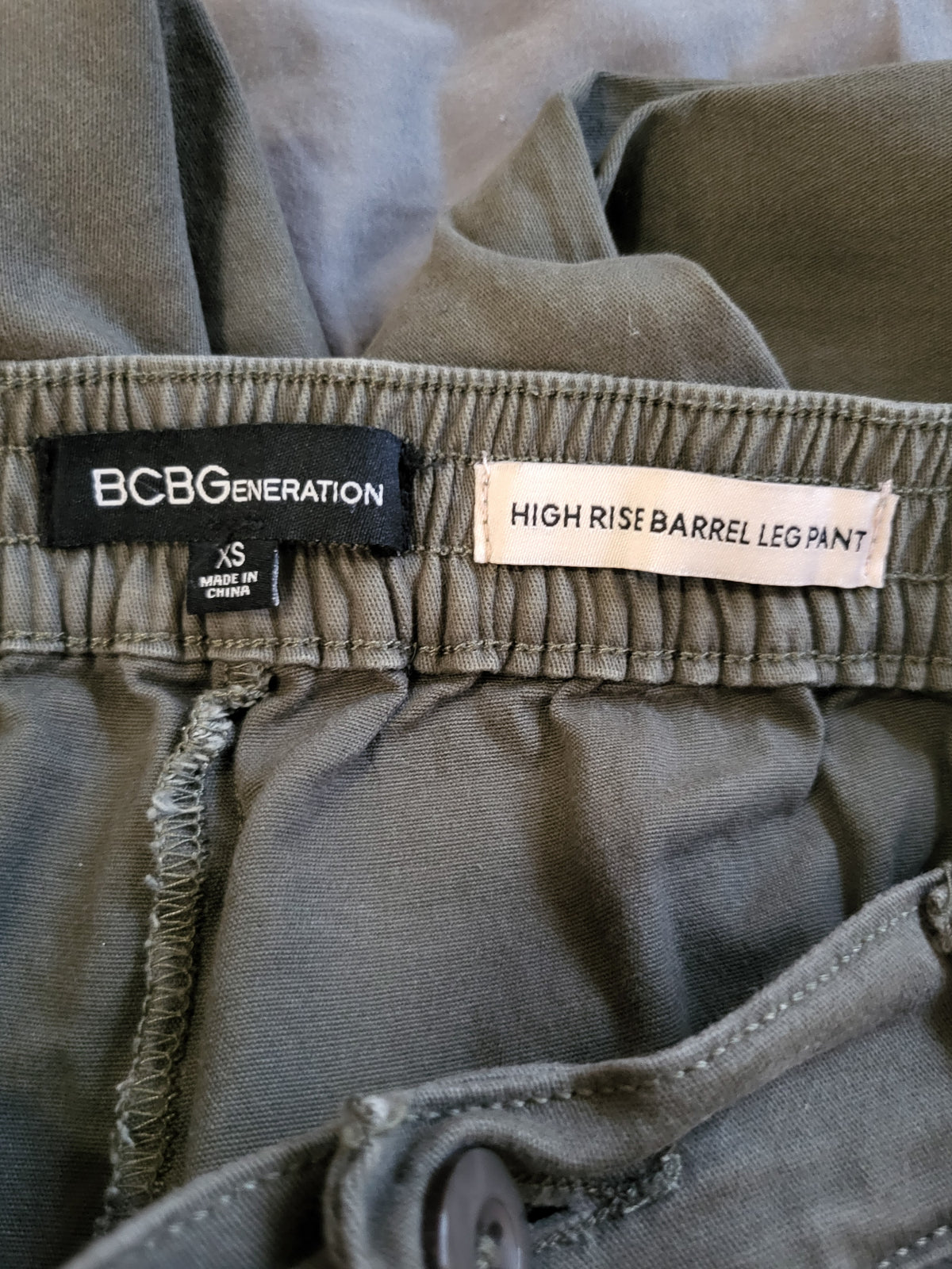 BCBGeneration High Rise Barrel Leg Pants - Size XS