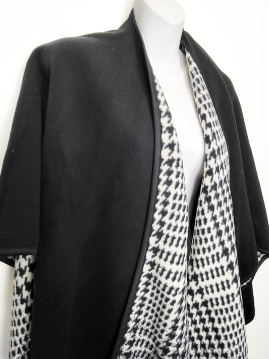 Nicole Miller Original Reversible Fleece Cape Poncho - One size fits all