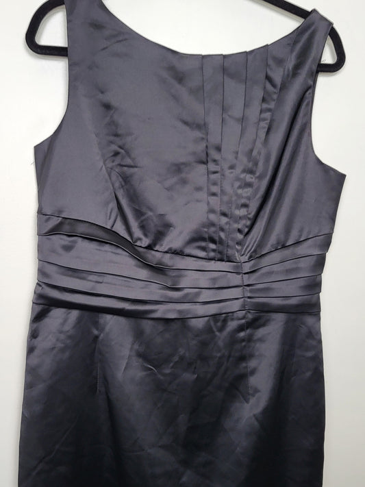 Suzy Shier Black Ruched Satin Cocktail Dress - Size XL