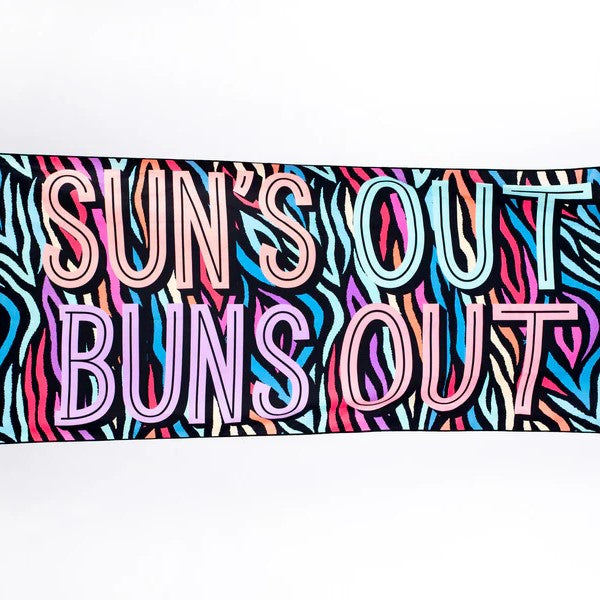 CBURD - Sweetlegs "Sun's Out Bun's Out" beach towel with carry bag