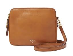 CFTZ2 - Fossil brown leather Syndey mini crossbody bag.