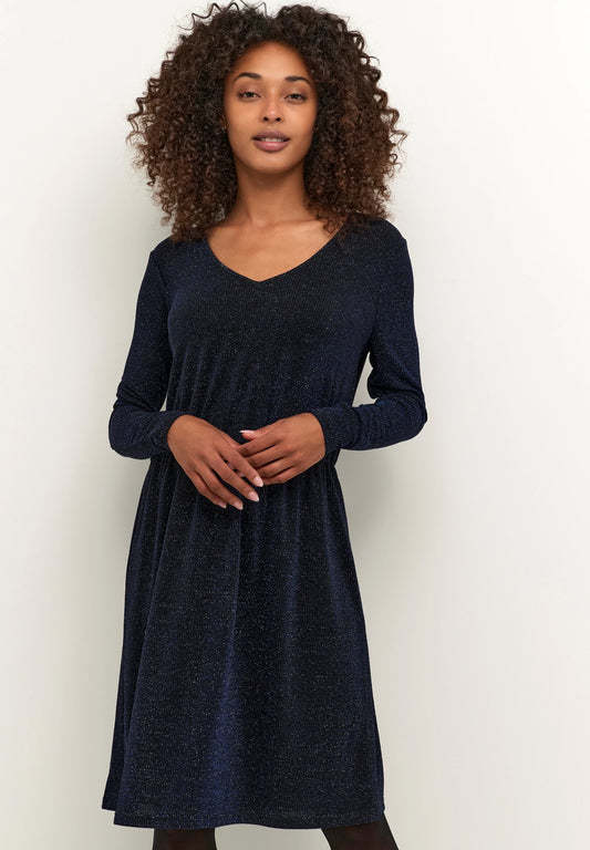 KHW2 - NEW - Kaffe black and blue sparkly Kaerlene dress. Size medium