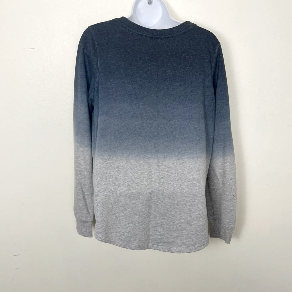 CFTZ - Denver Hayes blue and grey dip dye style long sleeved top. Size medium