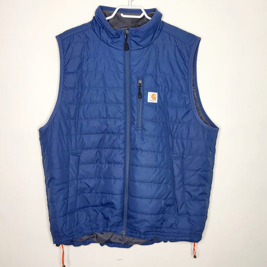 RVI - Carhartt blue Gilliam Rain Defender quilted vest, men's size XL, good condition