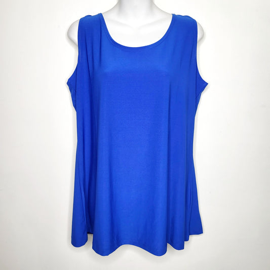 WHLL1 - Creation royal blue sleeveless blouse, size large, good condition
