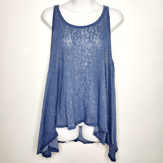 WHLL1 - Blue unbranded knit lightweight swing tank, sizes like an XL, good condition