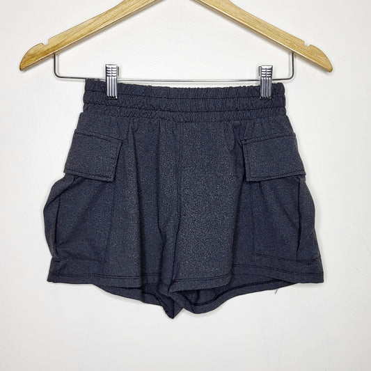 SHCA11 - Ardene dark grey stretchy cargo shorts, size XS, good condition