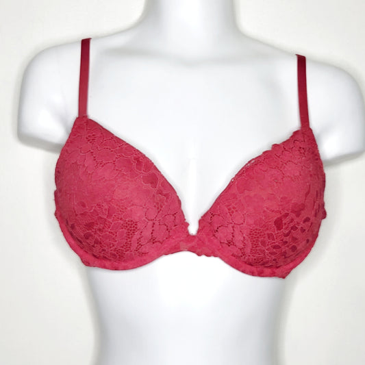 SHCA11 - La Senza pink lacey "Obsession" push up bra, size 34C, good condition