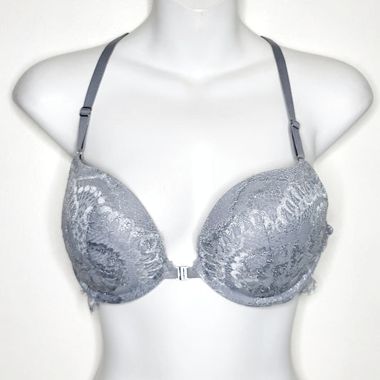 SHCA11 - La Senza grey "Beyond Sexy" push up bra with sparkles, size 34C, good condition