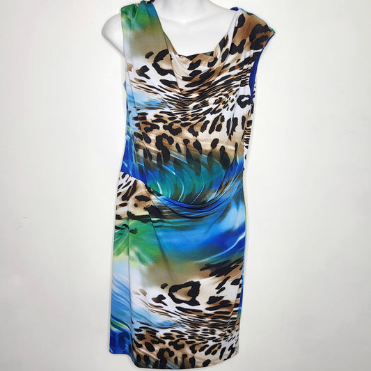 JKZ11 - Frank Lyman Design animal print dress, size 12, good condition - retails for $250 new