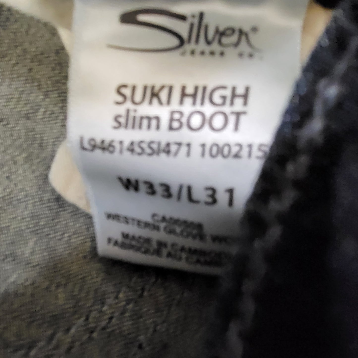 JBAB2 - Silver Jeans high rise slim boot cut Suki jeans, size 33/31