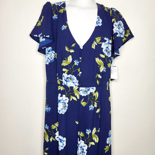 NTLL1 - NEW - Trixxi navy floral print jumpsuit, size large