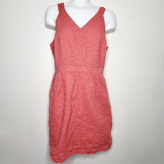 NTLL1 - Old Navy coral pink sleeveless eyelet dress, size 4, good condition