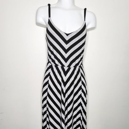 NTLL1 - Kismet gret and black striped sleeveless maxi dress, size XS, good condition