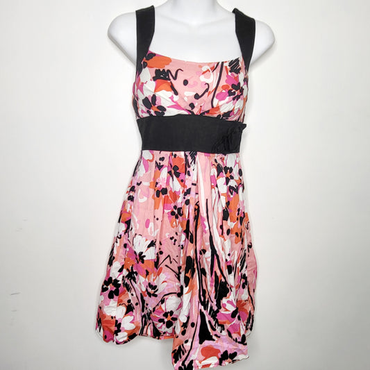 NTLL1 - B Darlin pink patterned retro inspired sleeveless dress, size 5/6, good condition