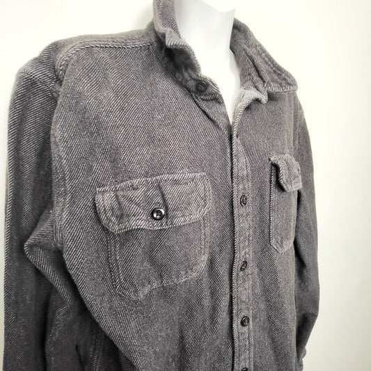 CMCRD11 - American Eagle grey plaid flannel shacket / work shirt. Size XL