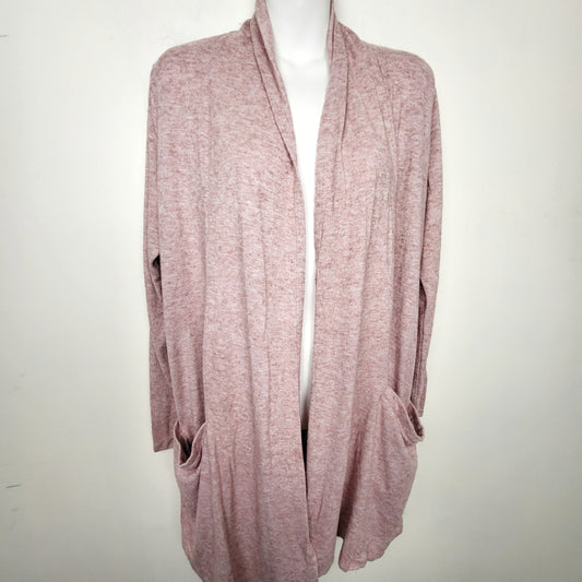 MHCK1 - Camber and Grace pale pink lightweight open cardigan sweater. Size large