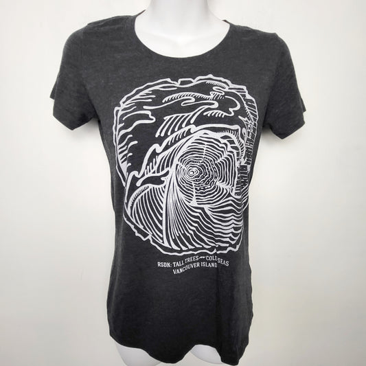 MFAIR1 - RSDK grey "Tall Trees and Cold Seas" t-shirt. Size medium (measures smaller) 🍁