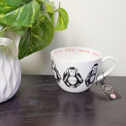 MFAIR - NEW - Portobello by Design "Wise Monkey" coffee mug. NO SHIPPING