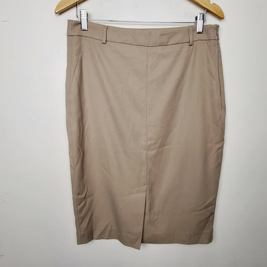 MHCK2 - RW and Co camel high waisted pencil skirt. Size 12 🍁