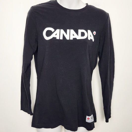 RHW - Hudson Bay black Canada Olympics long sleeved tee. Ladies size medium
