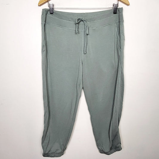 JFLM1 - Joe green cropped joggers with drawsting waist. Size large 🍁