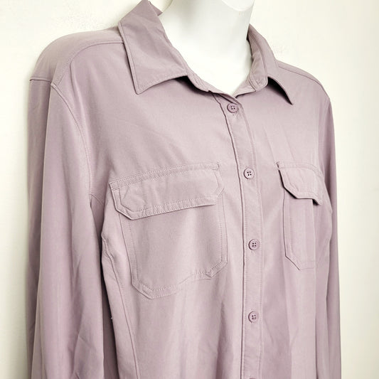 KLJ1 - Columbia mauve long sleeved Omni-Shade sun protection shirt. Size XL