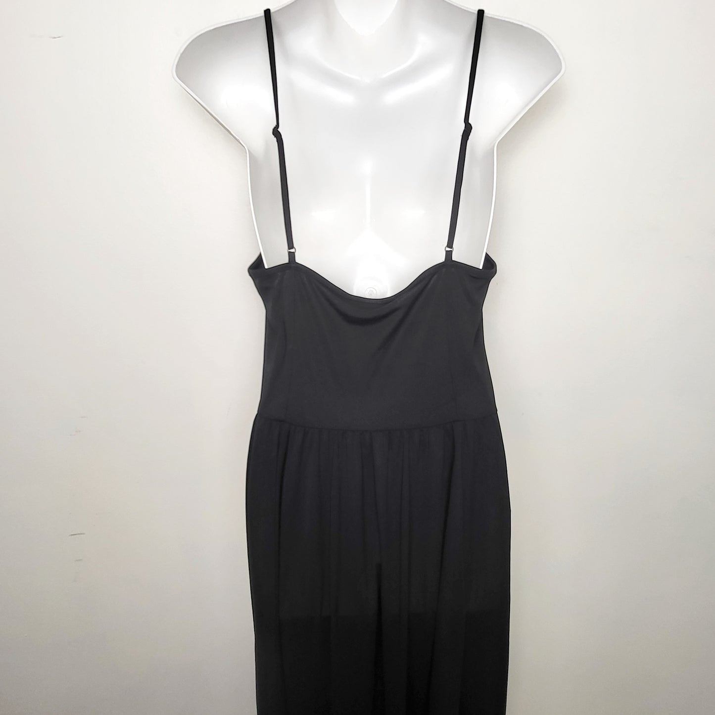KLJ1 - H and M black spaghetti strap maxi dress. Size 16