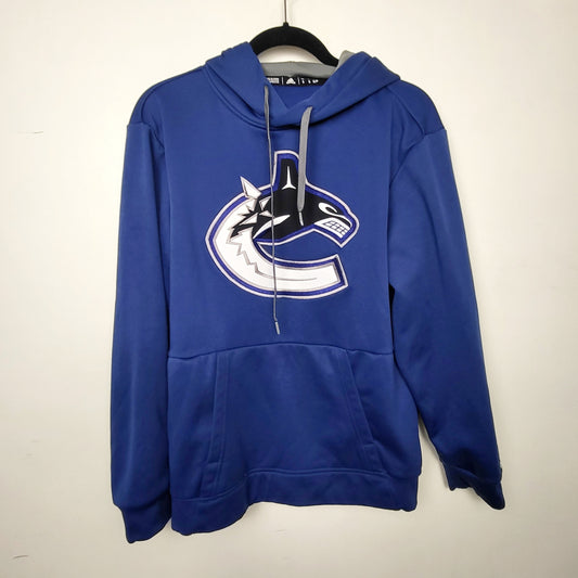 BBIN1 - Adidas Vancouver Canucks pullover hoodie. Unisex size small