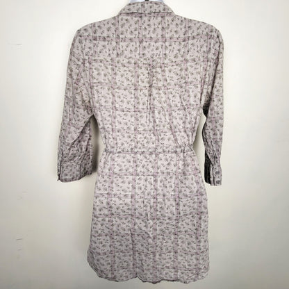 CSAL1 - Smart Set grey floral print button down dress. Size small
