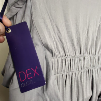 CSAL1 - NEW - Dex grey rayon dress with ruffles. Size XS