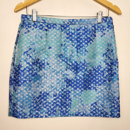 CSAL1 - H and M blue and turquoise patterned skirt. Size 10