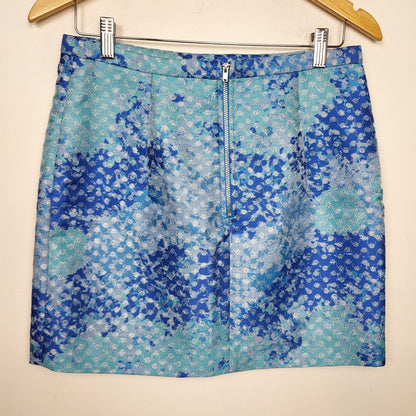 CSAL1 - H and M blue and turquoise patterned skirt. Size 10