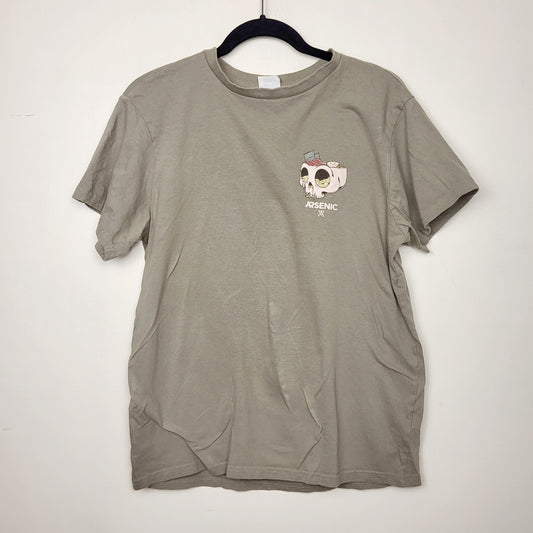 MGRR1 - Arsenic green t-shirt with skull. Men's size small