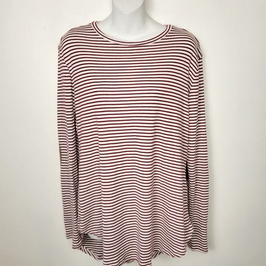 MBRS - Cherish red and white striped long sleeved top. Sizes like a large