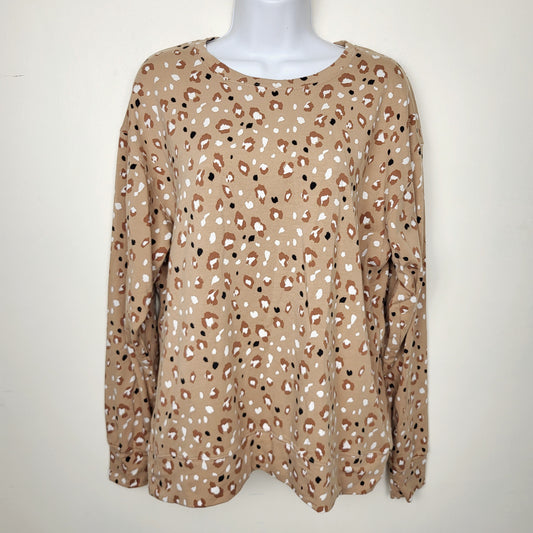 MBRS - Jax and Lennon tan leopard print pullover. Size medium  (would fit large as well)