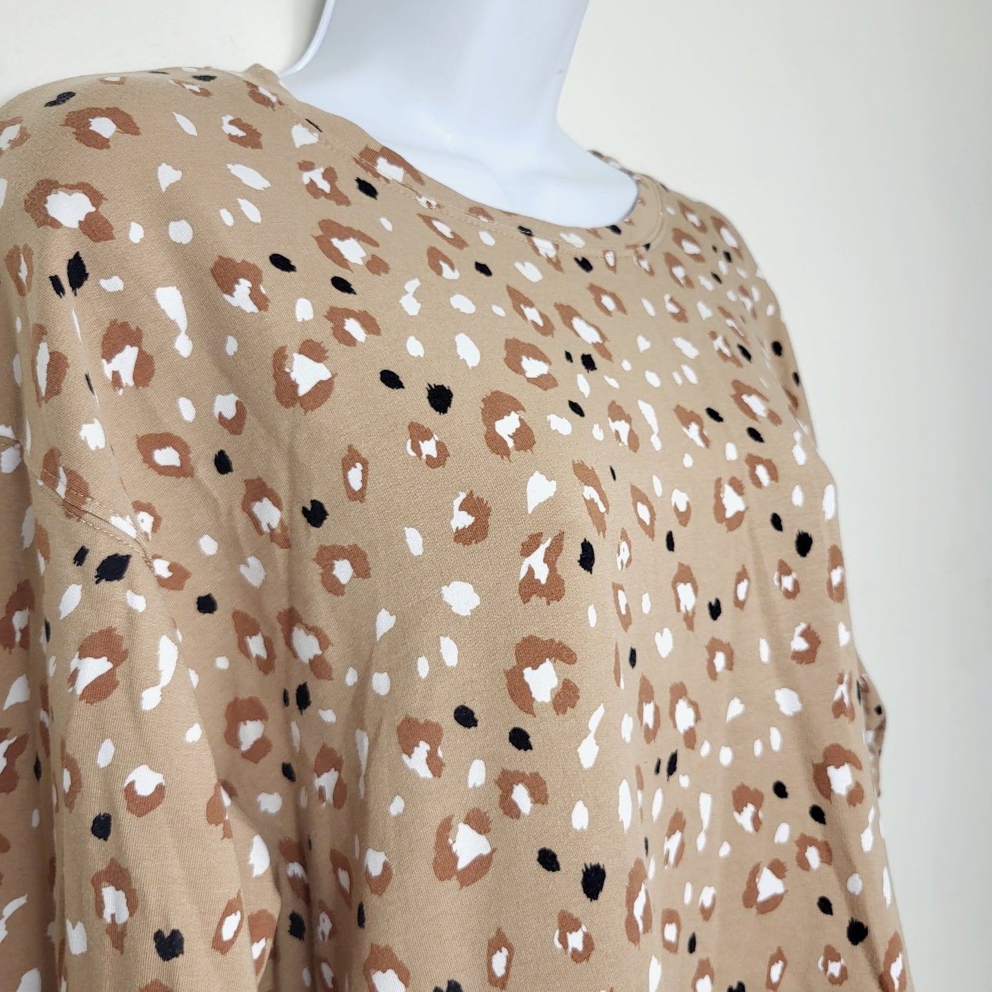 MBRS - Jax and Lennon tan leopard print pullover. Size medium  (would fit large as well)