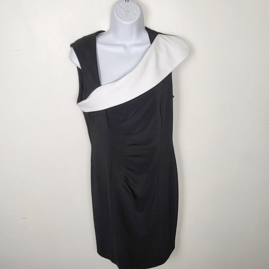 JUDR1 - Vintage Jospeh Ribkoff black and white cocktail dress. Size 8
