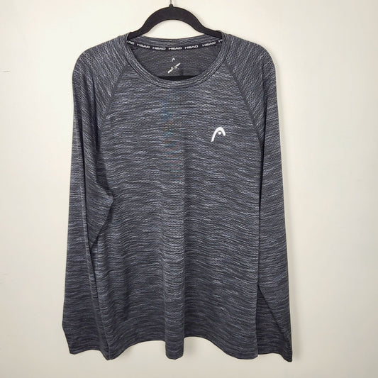 JUDR1 - Head black and grey marled long sleeved active top. Men's size XL