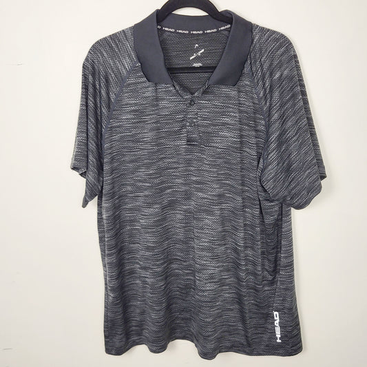 JUDR1 - Head black and grey marled golf shirt. Men's size XL