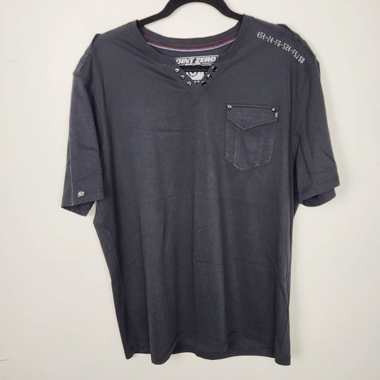 JUDR1 - Point Zero black label black pocket t-shirt. Men's size large