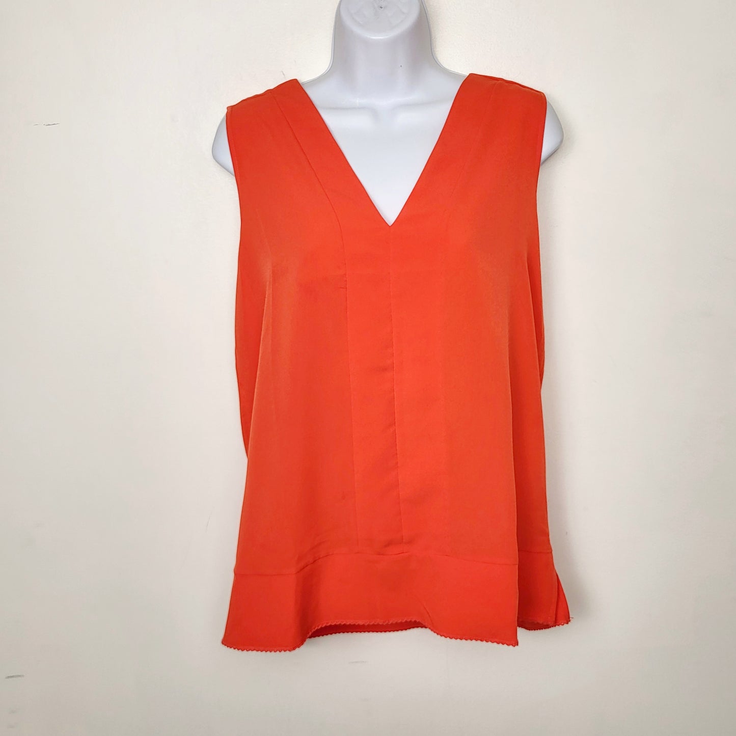 MFTZ2 - French Connection orange-red sleeveless blouse. Size Medium