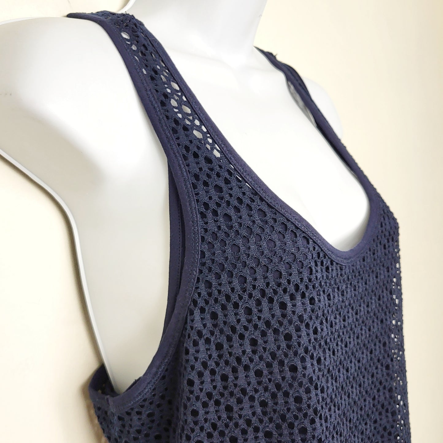 MFTZ2 - Dex navy mesh sleeveles dress / beach cover-up. Size small