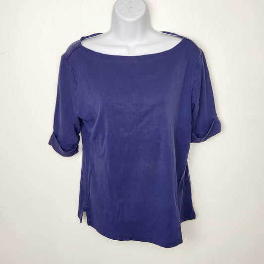 MFTZ2 - Karen Scott blue 100% cotton t-shirt. Size medium
