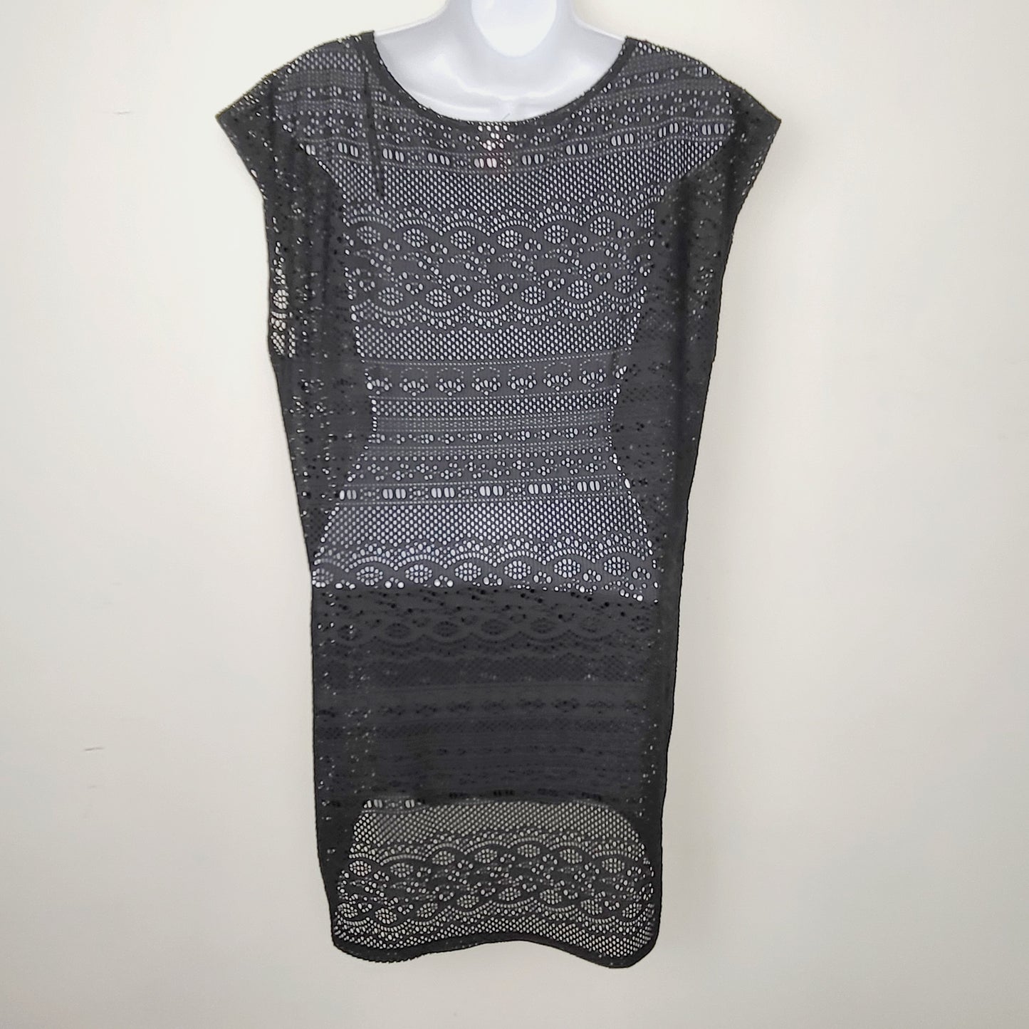 MFTZ2 - Merona black mesh beach cover up dress. Size medium