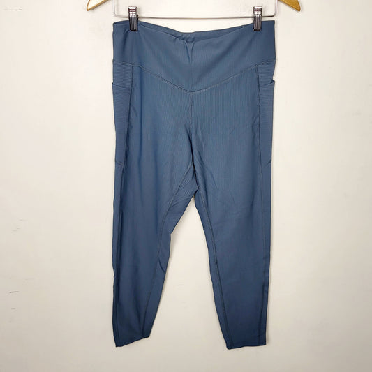 MFTZ2 - Old Navy steel blue ribbed high-rise Powersoft leggings. Size large