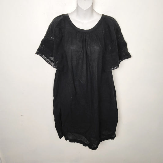 MFTZ2 - NEW - Old Navy black Lace Sleeve Shift Dress. Size medium